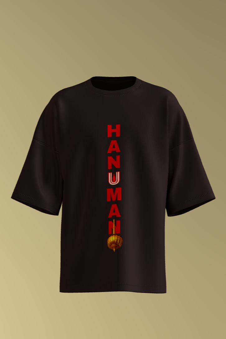π© Bajrang Bali Vibes β Classic Oversized Hanuman Ji T-Shirt